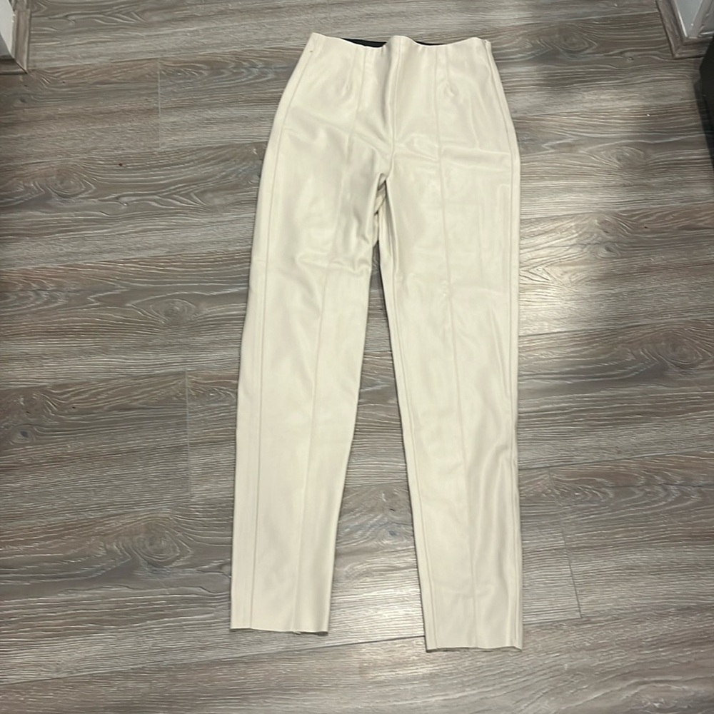 Zara Tan Leather Skinny Pant